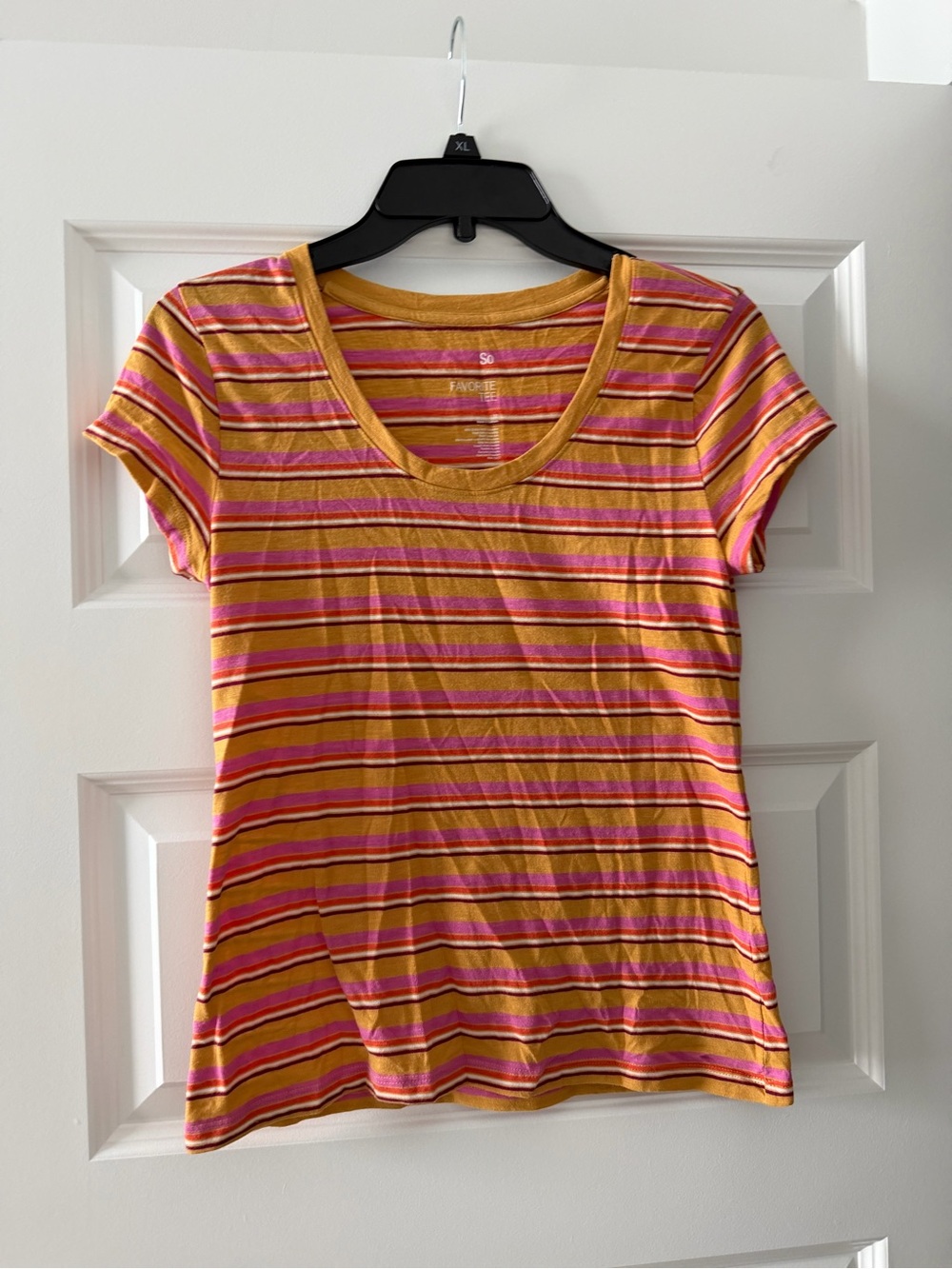 SO Short-Sleeve Scoop Neck Striped Tee
